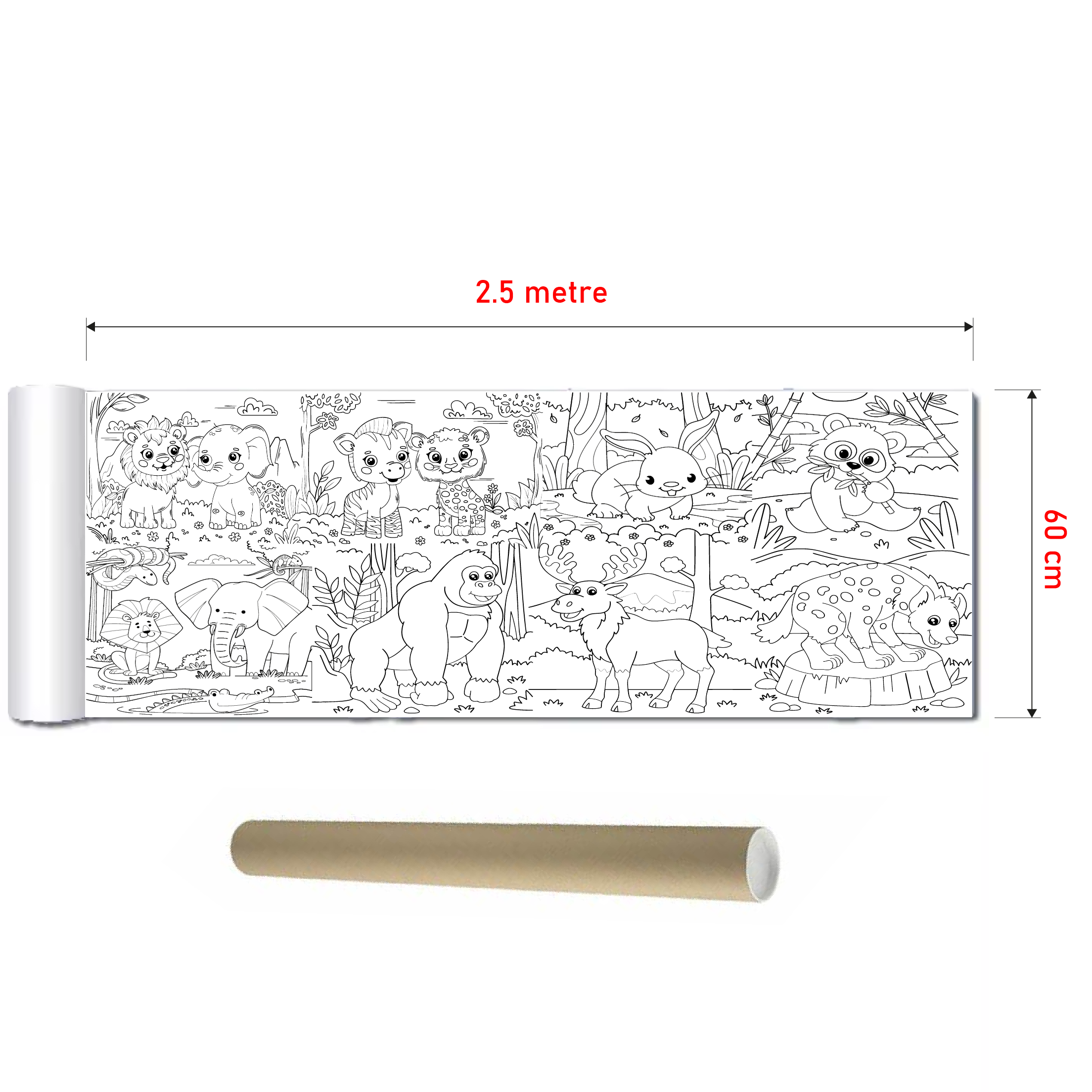 DEV BOYAMA RULOSU HAYVANLAR ALEMİ + TAŞIMA ÇANTASI - Görsel 2