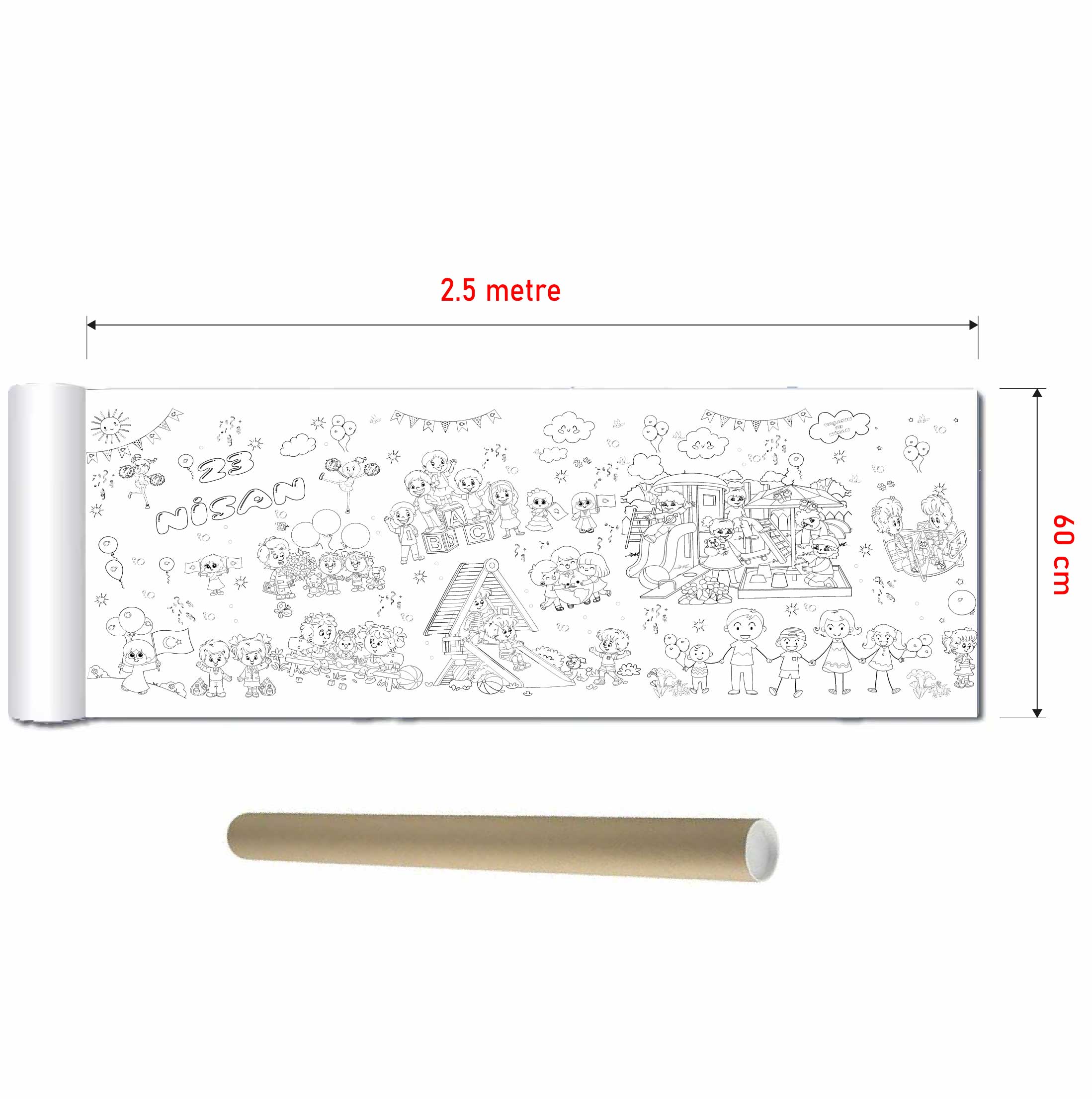 DEV BOYAMA RULOSU 23 NİSAN KUTLU OLSUN + TAŞIMA ÇANTASI - Görsel 5