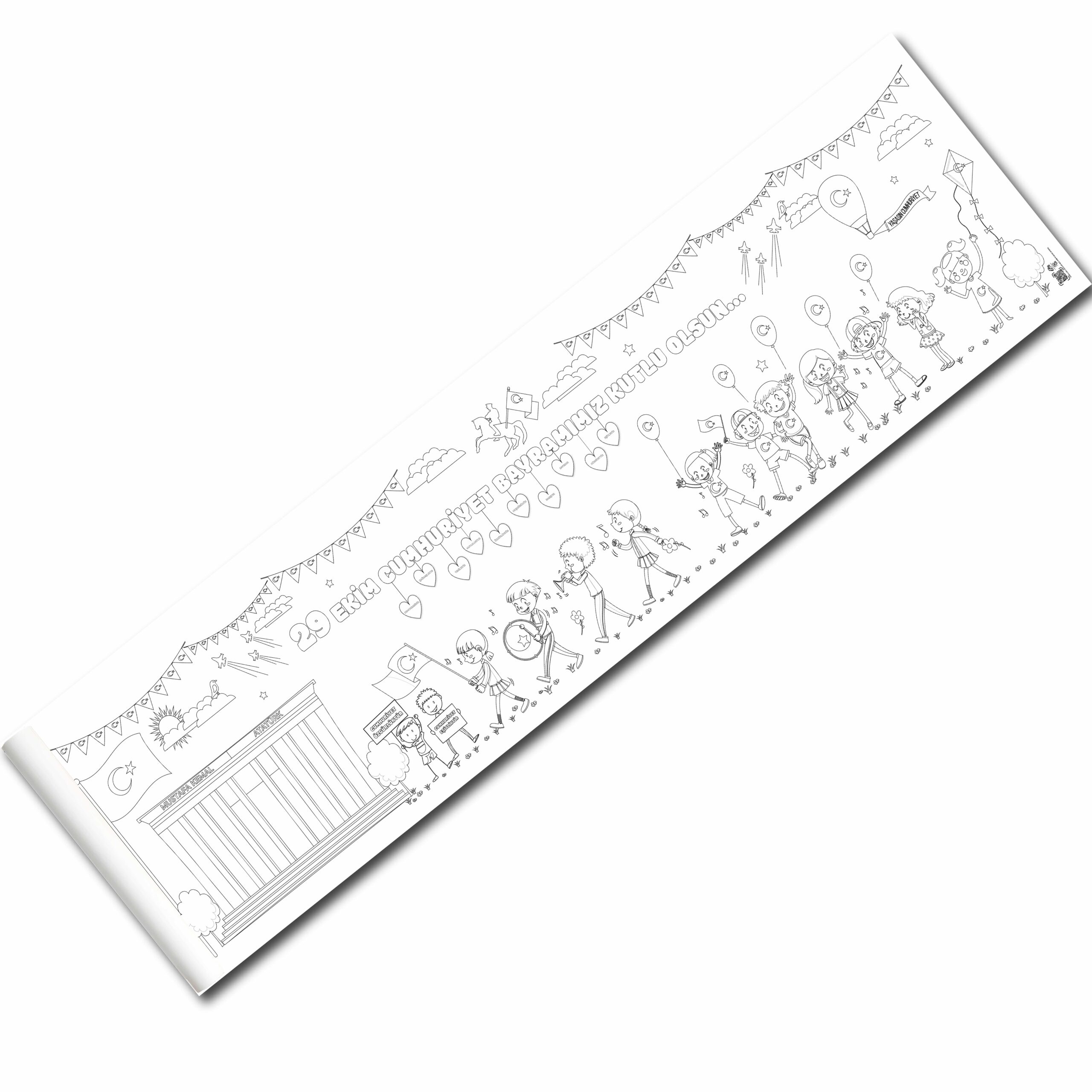 DEV BOYAMA RULOSU 29 EKİM CUMHURİYET BAYRAMIMIZ KUTLU OLSUN +  TAŞIMA ÇANTASI - Görsel 2