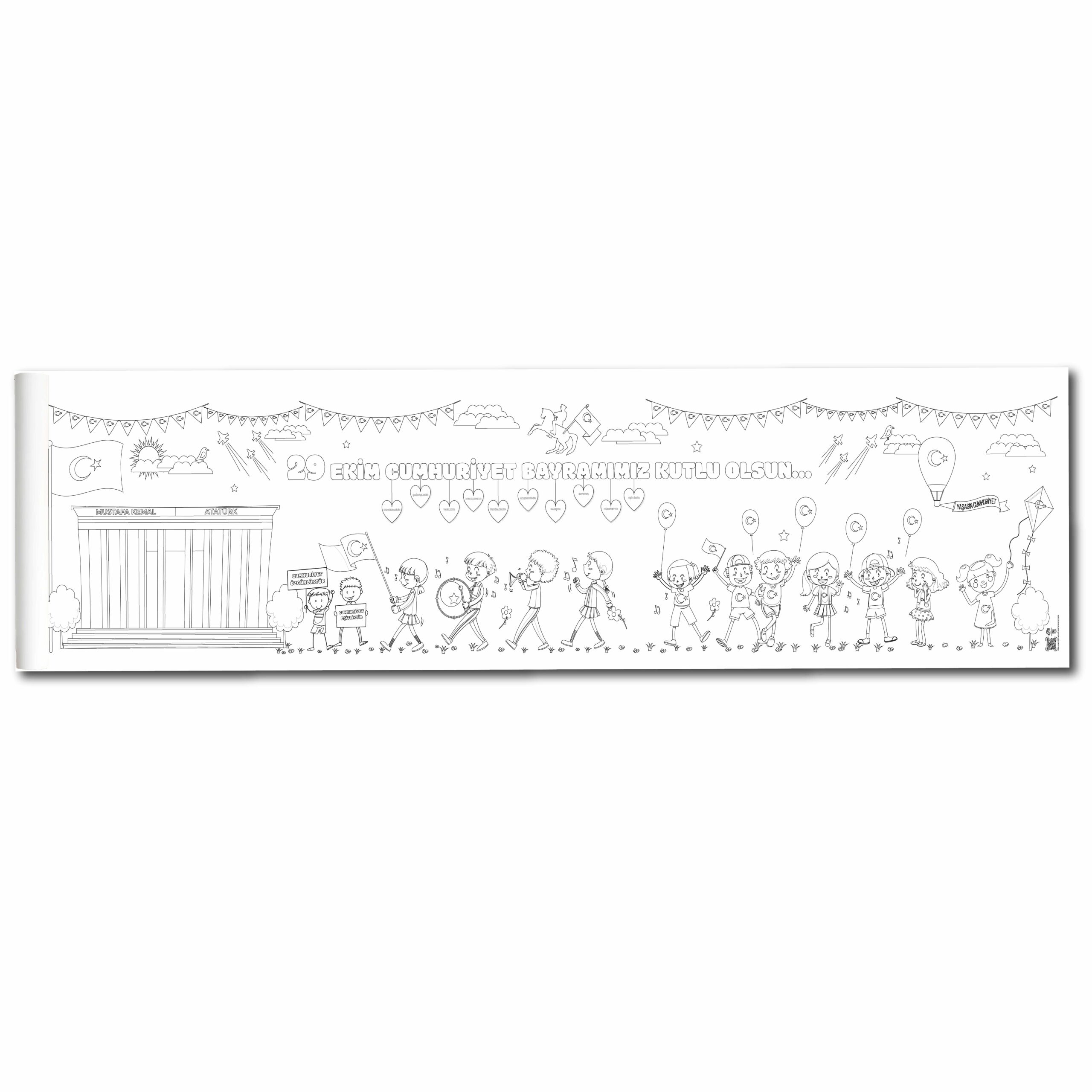 DEV BOYAMA RULOSU 29 EKİM CUMHURİYET BAYRAMIMIZ KUTLU OLSUN +  TAŞIMA ÇANTASI